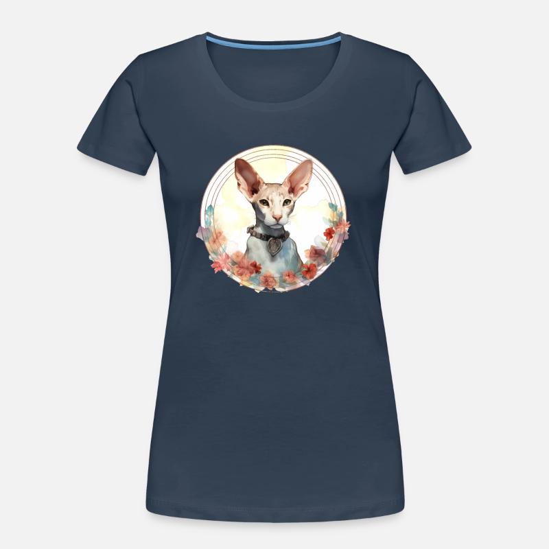 Cornish Rex Katze Boho Style, Liebe Katzen Frauen Premium Bio T-Shirt