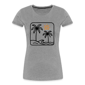Island Summer Sea Palm Trees - Women's Premium Organic T-Shirt -  - Front - Mia (176cm)