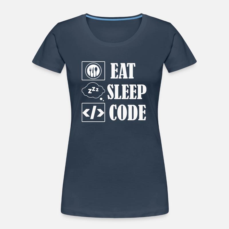 Eat Sleep Code Coding Software Frauen Premium Bio T-Shirt
