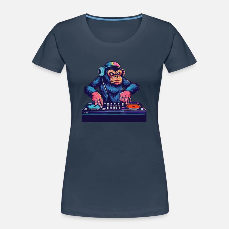 Chimpanzee DJ Gift Idea - DJ Monkey Women's Premium Organic T-Shirt