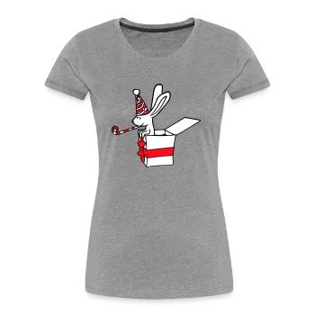Lapin Anniversaire Années Vieux Cadeau Serviette Chapeau de fête - T-shirt bio Premium Femme -  - Devant - Mia (176cm)