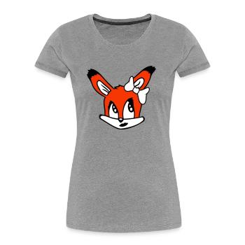 Fox Female Girl Pretty Bow Woman Beautiful - Women's Premium Organic T-Shirt -  - Front - Mia (176cm)