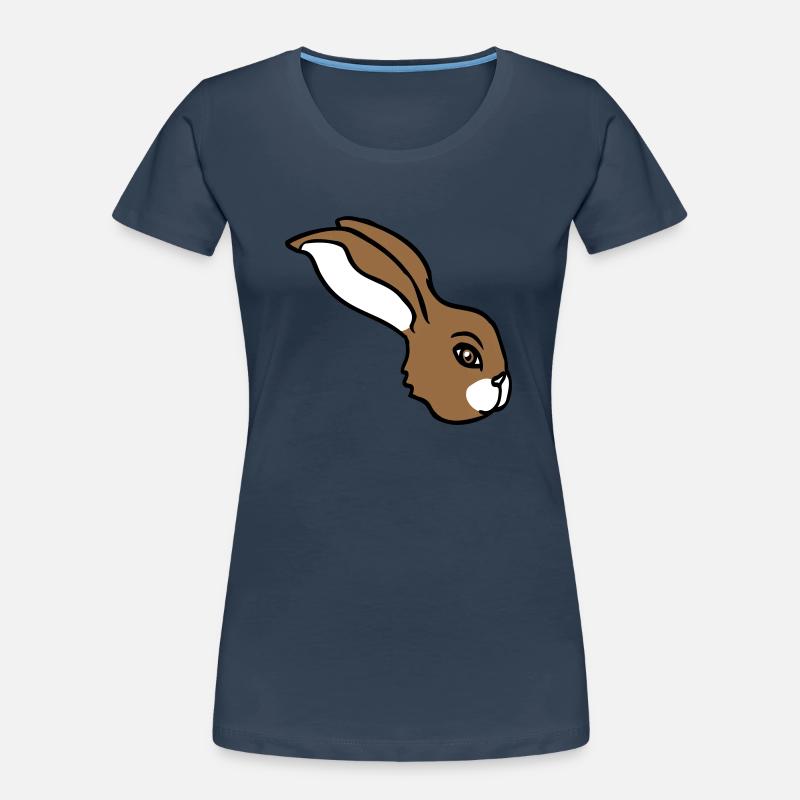 Bunny face peeking sideways profile side view Women's Premium Organic T-Shirt