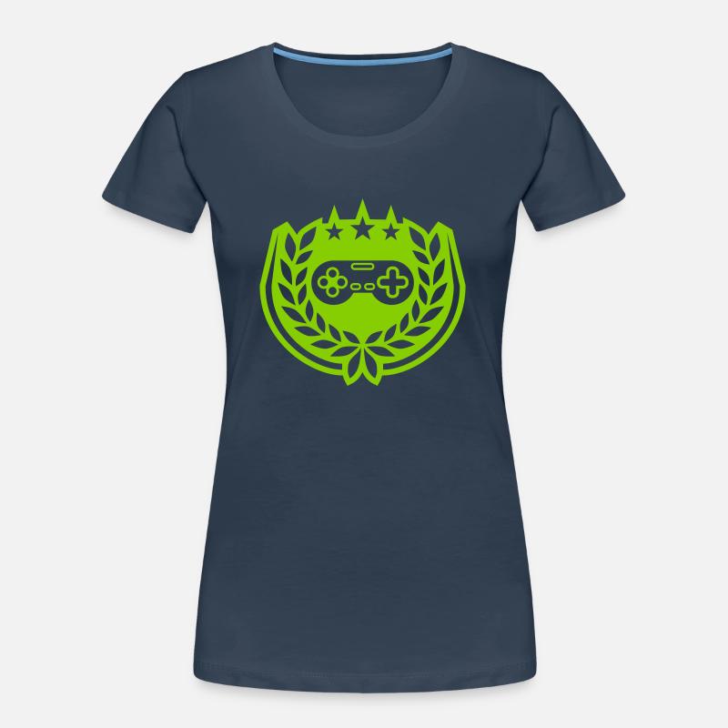 Retro Controller Sterne Lorbeerkranz Frauen Premium Bio T-Shirt