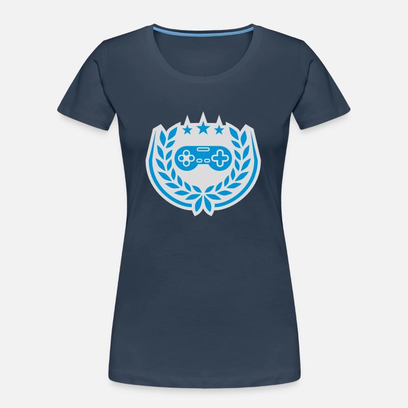 Controller Retro Sterne Lorbeerkranz Frauen Premium Bio T-Shirt