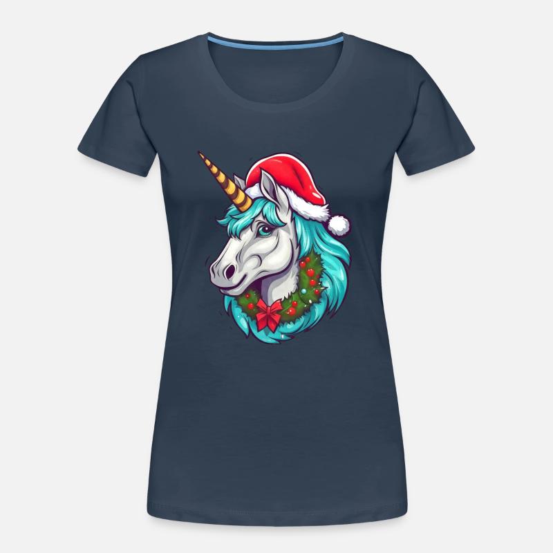 Licorne pour Noël T-shirt bio Premium Femme