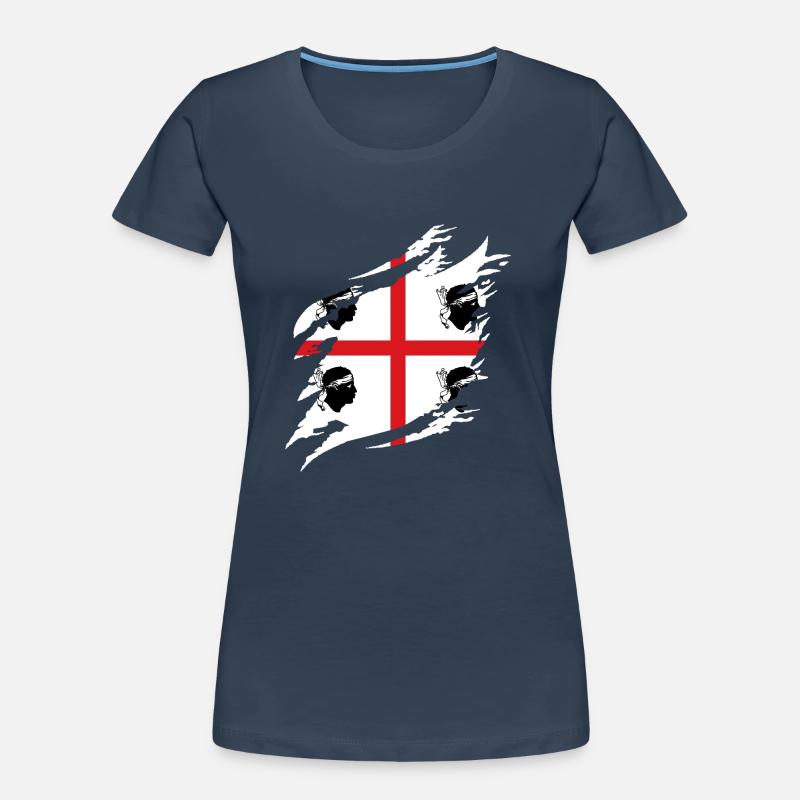 Drapeau de la Sardaigne Drapeau sarde Drapeau de la Sardaigne T-shirt bio Premium Femme