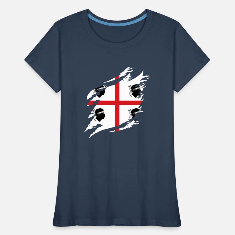 Drapeau de la Sardaigne Drapeau sarde Drapeau de la Sardaigne T-shirt bio Premium Femme
