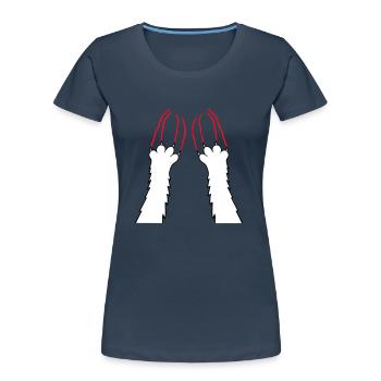 Katzen Klauen Pfote Tatzen Kralle Kratzer Streifen - Frauen Premium Bio T-Shirt -  - Vorne - Mia (176cm)