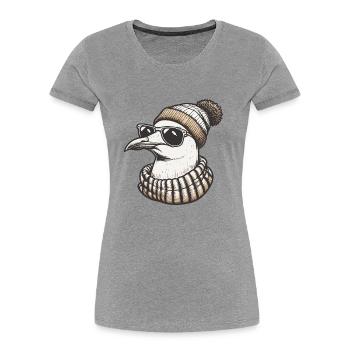 Mouette fraîche avec lunettes de soleil et casquette - T-shirt bio Premium Femme -  - Devant - Mia (176cm)
