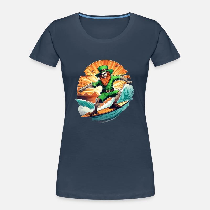 Surf de trèfle de la Saint-Patrick T-shirt bio Premium Femme