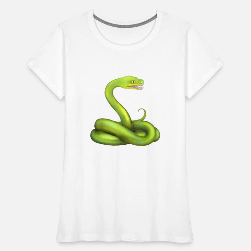 L’animal de la jungle du serpent python vert T-shirt bio Premium Femme
