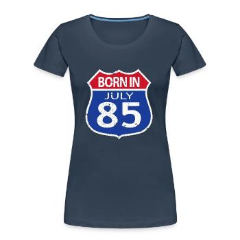 Geboren im Juli 1985 - Frauen Premium Bio T-Shirt -  - Vorne - Mia (176cm)
