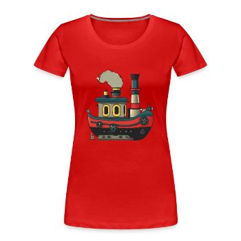 Dampfer - Frauen Premium Bio T-Shirt -  - Vorne - Mia (176cm)