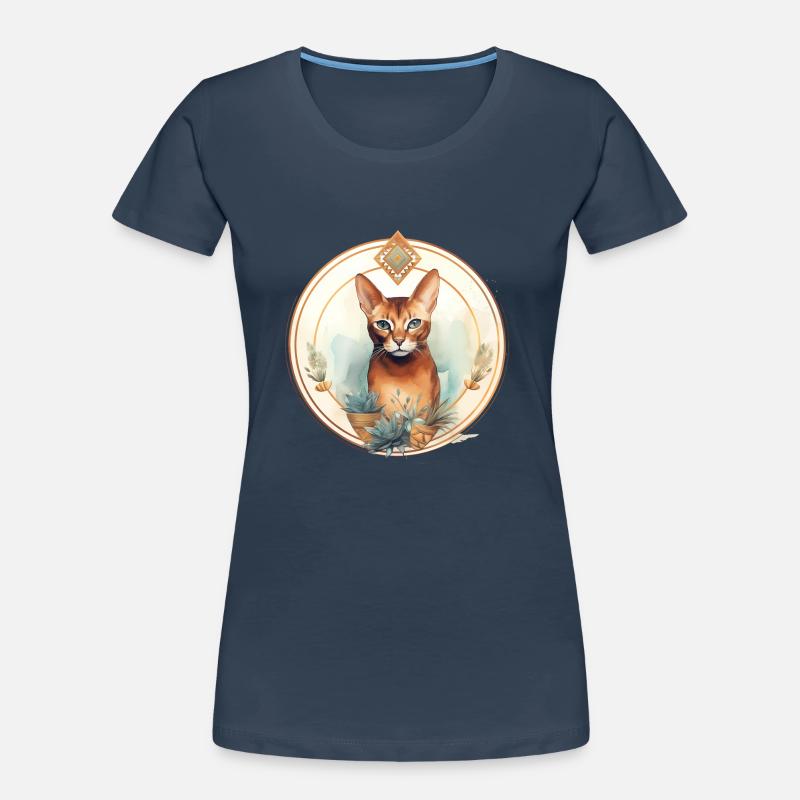 Abessinische Katze Boho Elemente, Katzenliebhaber Frauen Premium Bio T-Shirt