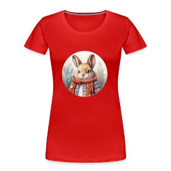 Schneehäschen - Frauen Premium Bio T-Shirt -  - Vorne - Mia (176cm)