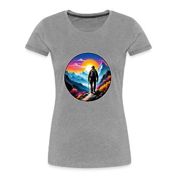 Natur & Bergwandern - Frauen Premium Bio T-Shirt -  - Vorne - Mia (176cm)