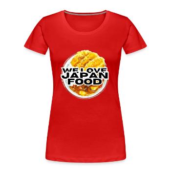 Wir lieben japanisches Curry - Frauen Premium Bio T-Shirt - Navy - Vorne - Mia (176cm)