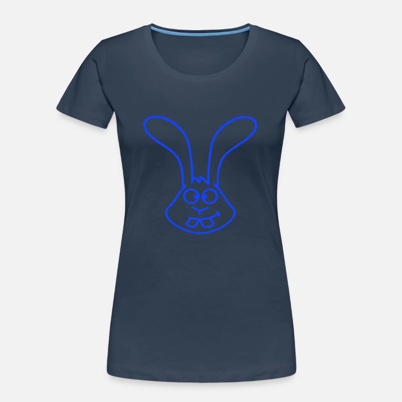 Rabbit looks squints grimace funny silly smile Women's Premium Organic T-Shirt