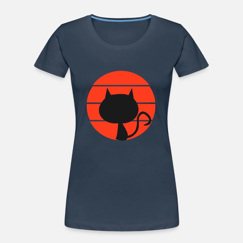 Style rétro Devil Cat T-shirt bio Premium Femme