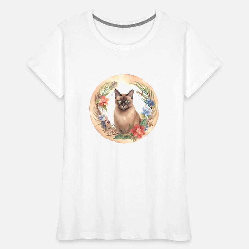 Chat birman Boho éléments, chats d’amour T-shirt bio Premium Femme