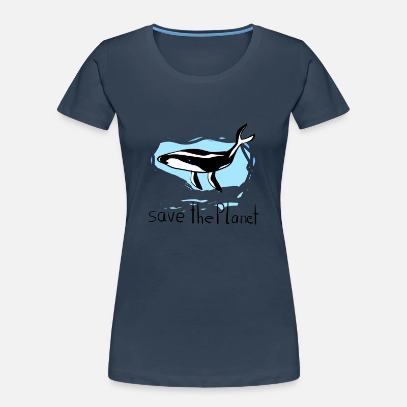 Conservation des baleines Save Planet Écosystème T-shirt bio Premium Femme