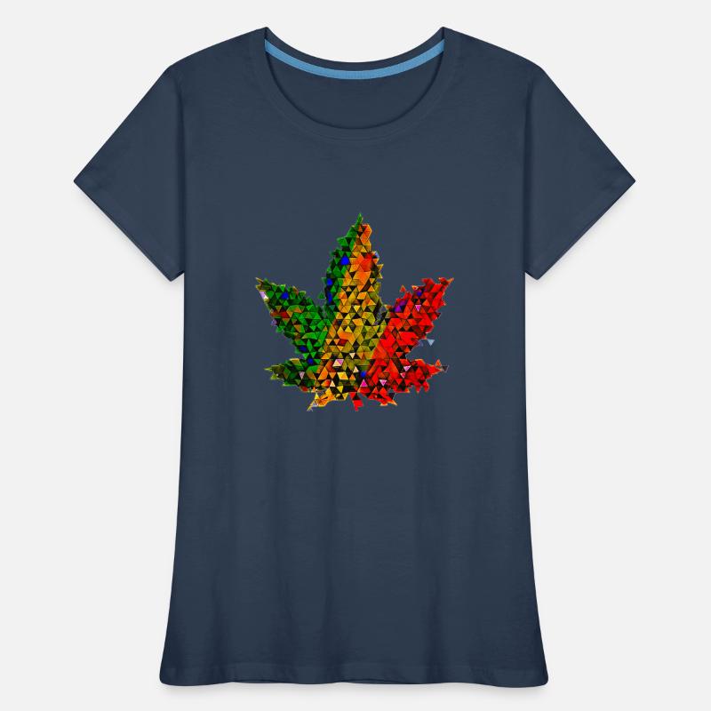 🥦 Feuille de chanvre - Low Poly - Version 🥦 Reggae Weed T-shirt bio Premium Femme