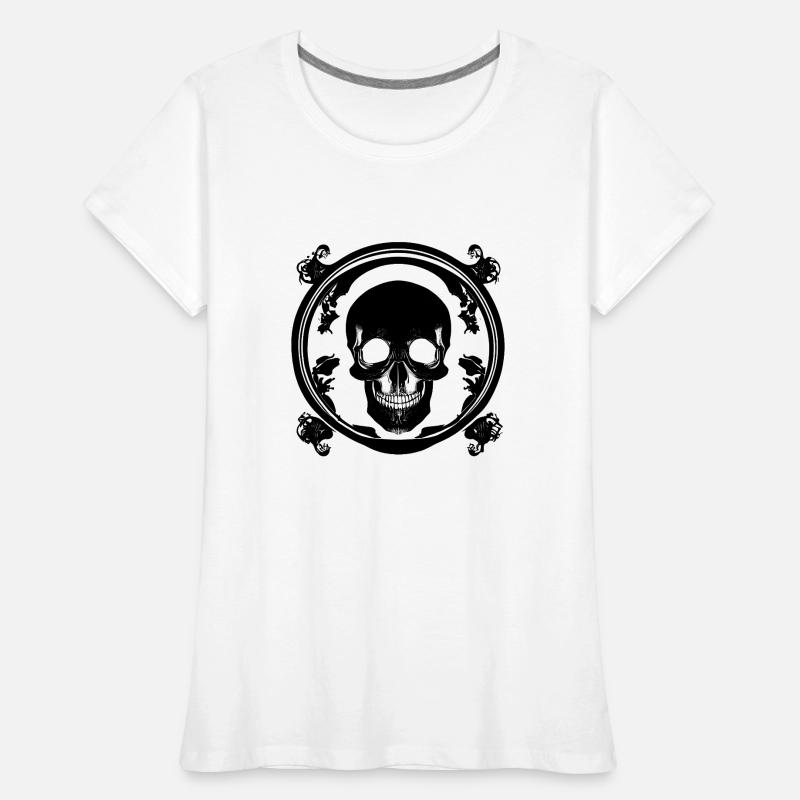 Halloween- oder Horror- Totenschädel mit Ornamente Frauen Premium Bio T-Shirt