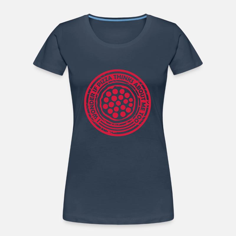 pizza thinks about me Women's Premium Organic T-Shirt