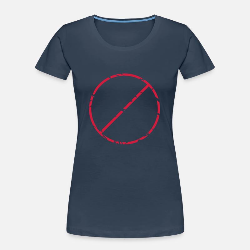 Durchgestrichen Zeichen Stop rund Frauen Premium Bio T-Shirt