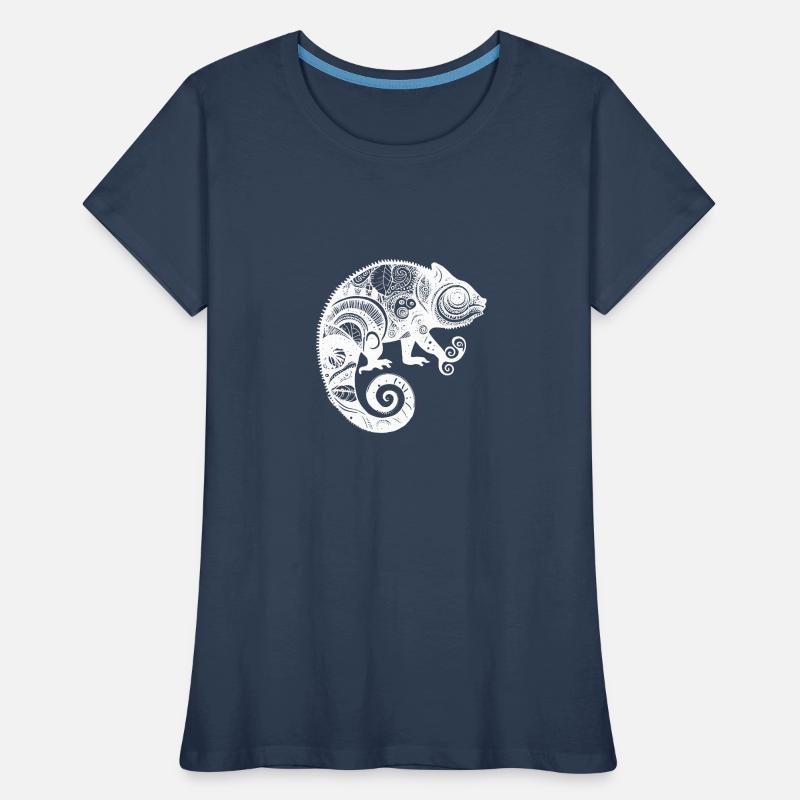 Chameleon with boho Aztec patterns Women's Premium Organic T-Shirt