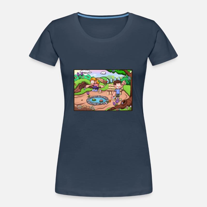 Kids Doing An Easter Egg Hunt Women's Premium Organic T-Shirt