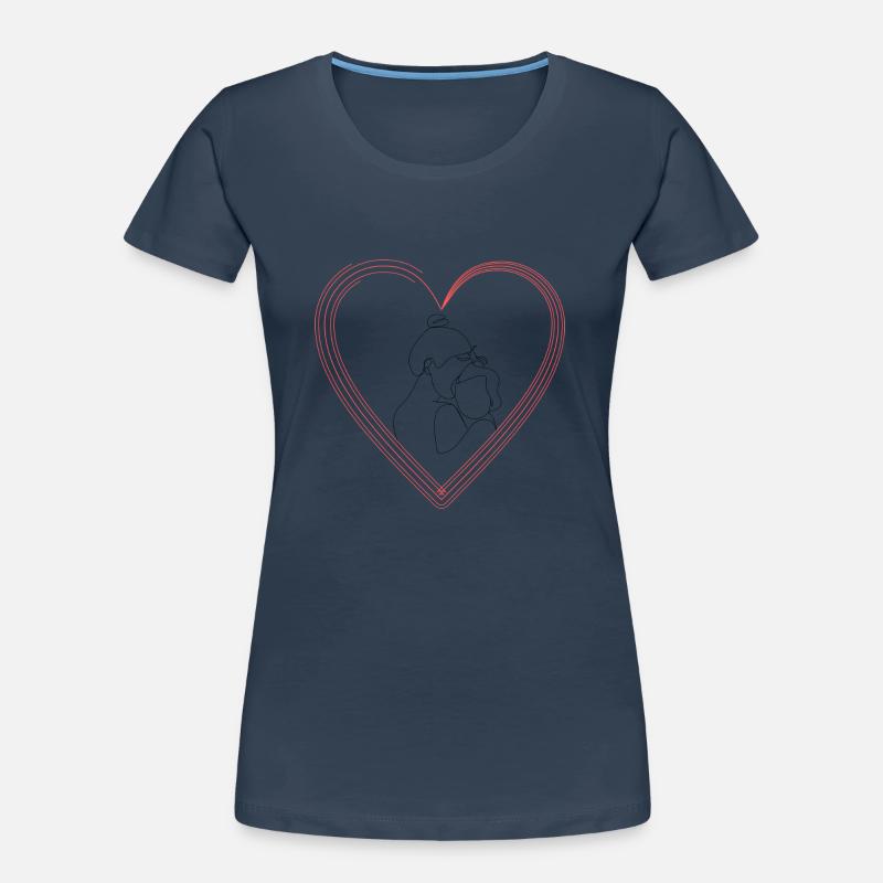 Mutter mit Kind in einem Herz Frauen Premium Bio T-Shirt