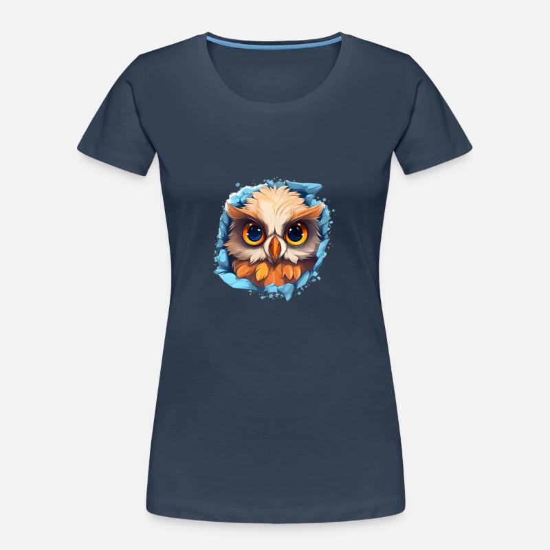 Niedliche Wachsame Eule | Nachtschwärmer Eule Frauen Premium Bio T-Shirt