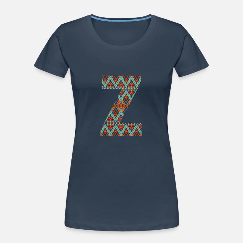 Buchstabe Z - Boho-Design, Buntes Monogramm Frauen Premium Bio T-Shirt