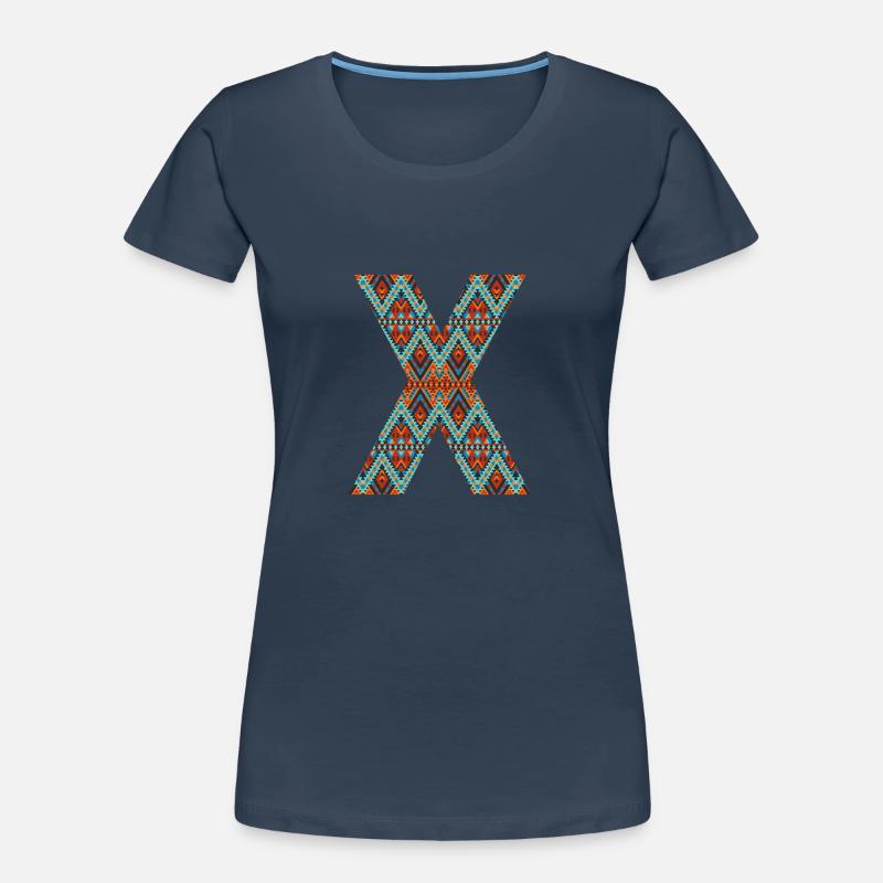 Buchstabe X- Boho-Design, buntes Monogramm Frauen Premium Bio T-Shirt