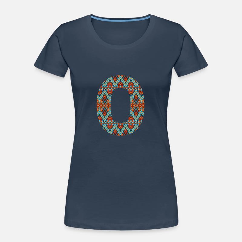 Buchstabe O- Boho-Design, buntes Monogramm Frauen Premium Bio T-Shirt