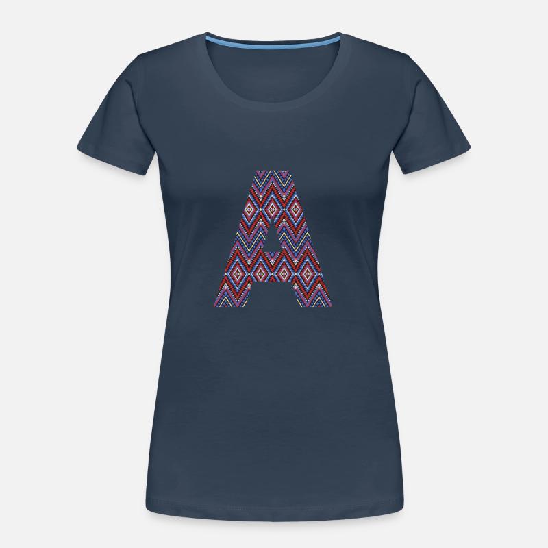 Monogramm Buchstabe A - boho buntes Design Frauen Premium Bio T-Shirt