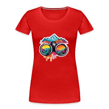 Binoculars / Observation / Observation / Adventure - Women's Premium Organic T-Shirt - navy - Front - Mia (176cm)