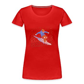 Snowboarden Sport Abfahrt Skiurlaub - Frauen Premium Bio T-Shirt -  - Vorne - Mia (176cm)