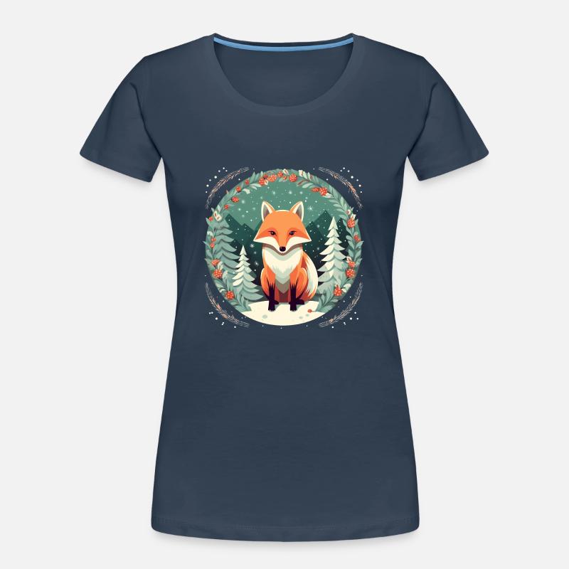 Fox With Xmas elements, Love Foxes Women's Premium Organic T-Shirt