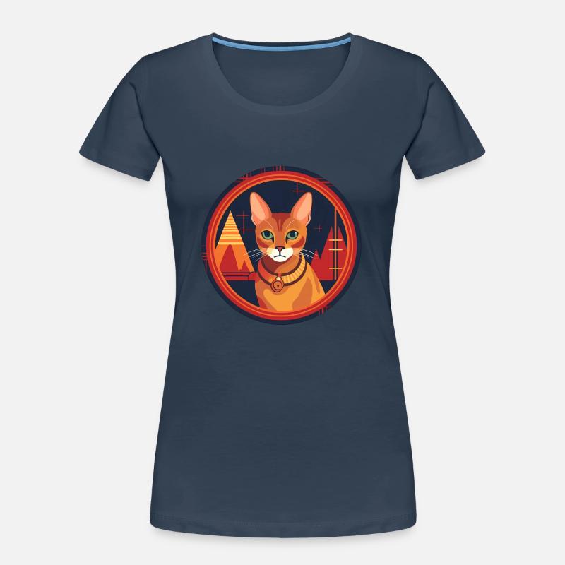 Abessinische Katze Boho Elements, Katzen Frauen Premium Bio T-Shirt
