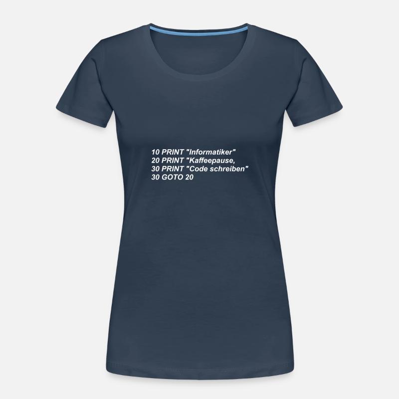 Lustiger Spruch, Informatiker, Basic, Retro, CODE, Frauen Premium Bio T-Shirt