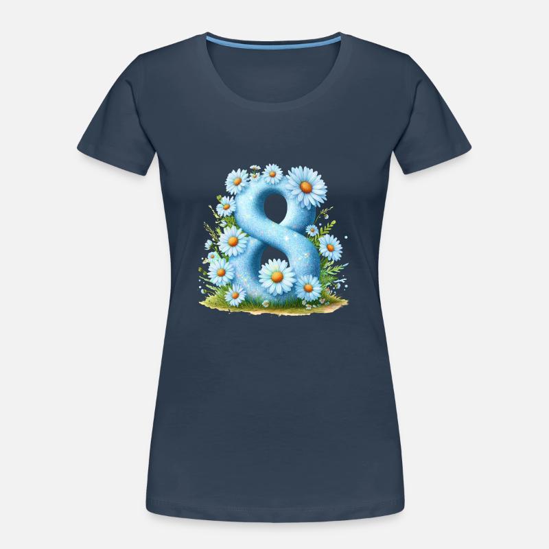 No. 8 eit digital background number vector sign tal Women's Premium Organic T-Shirt