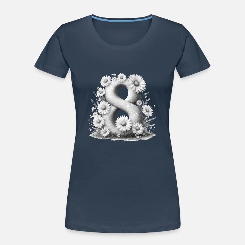No. 8 eit digital background number vector sign tal Women's Premium Organic T-Shirt