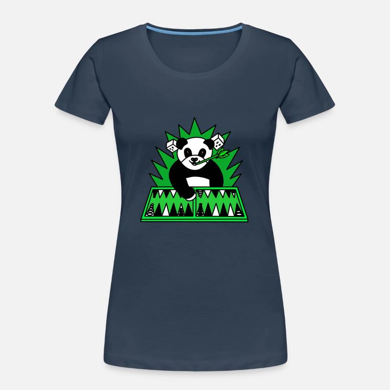 Lustiger Panda spielt Backgammon Frauen Premium Bio T-Shirt