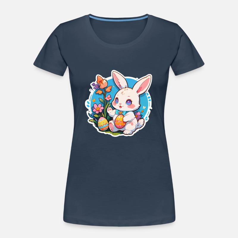 Easter bunny sitting with easter eggs Women's Premium Organic T-Shirt