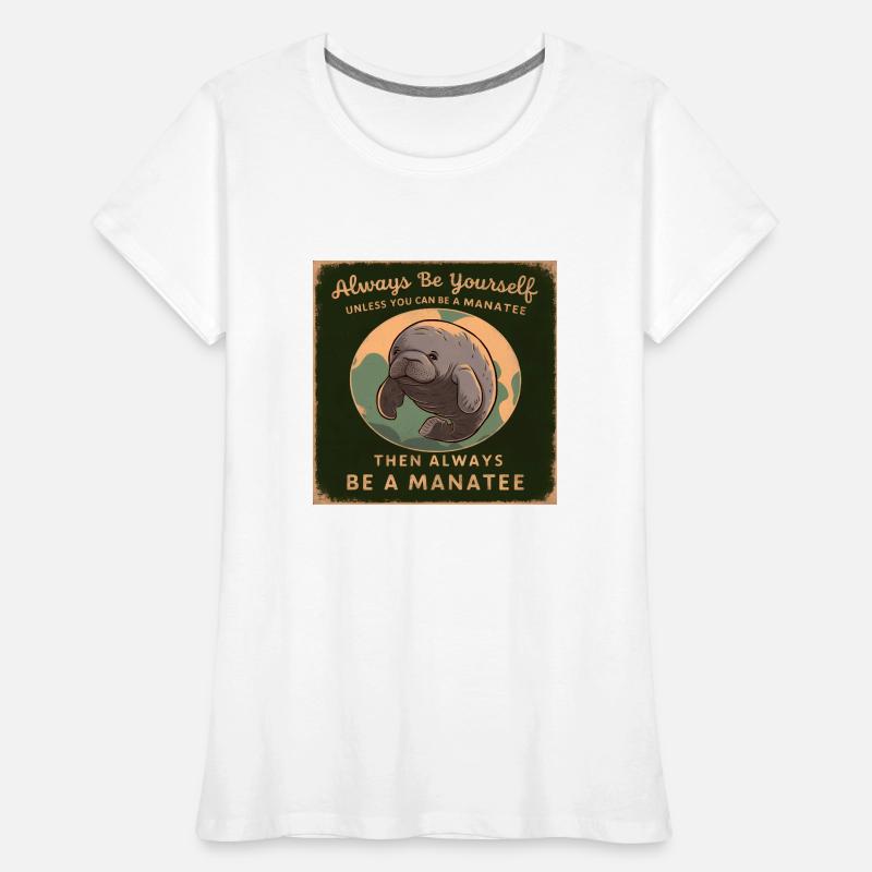Sei Du selbst oder sei ein Manatee Lebensweisheit Frauen Premium Bio T-Shirt
