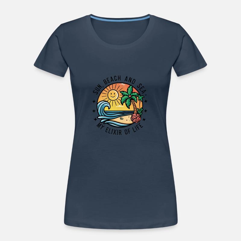Le soleil, la plage et la mer - mon élixir de vie T-shirt bio Premium Femme