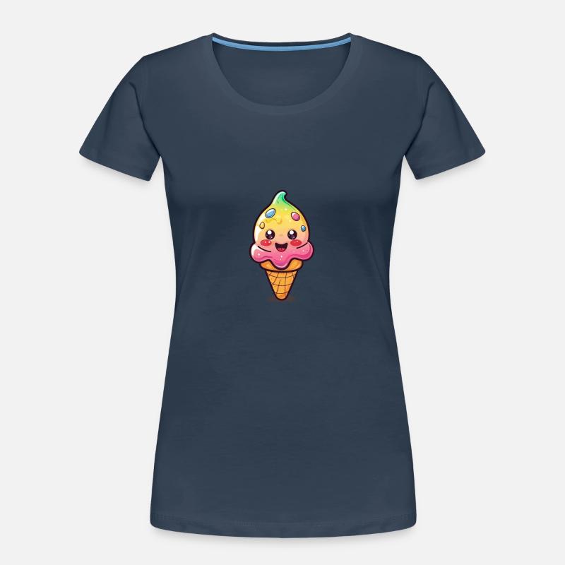 Conception de crème glacée colorée T-shirt bio Premium Femme